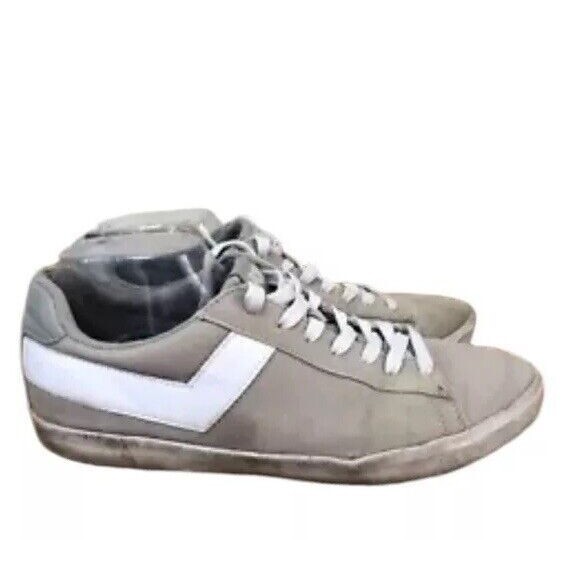Pony Topstar Ox Sneaker Men's US 10 White Gray Lace Up Low Top Athletic Shoes - Picture 1 of 7